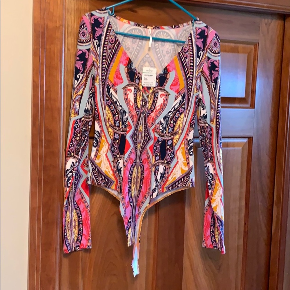 Free People leotard shirt size large NWT